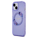 Guess PC/TPU Flowers Ring Glossy Logo MagSafe Zadný Kryt pre iPhone 15 Purple