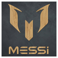 Drevené logo futbalistu - Messi, Dub zlatý