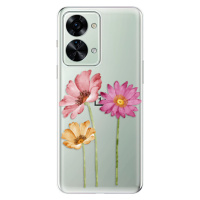 Odolné silikónové puzdro iSaprio - Three Flowers - OnePlus Nord 2T 5G