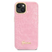 Plastové puzdro Guess na Apple iPhone 14 GUHCP14SHGCRHP PU Croco Metal Camera Outline ružové