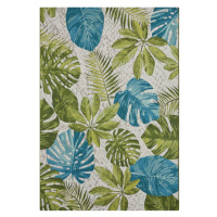 Kusový koberec Flair 105617 Tropical Leaves Turqouise Green – na ven i na doma - 240x340 cm Hans