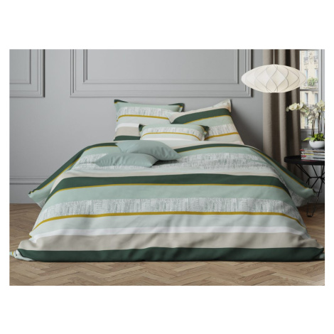 Mistral Home obliečka bavlnený satén Crass Stripe Celadon - 220x200 / 2x70x90 cm