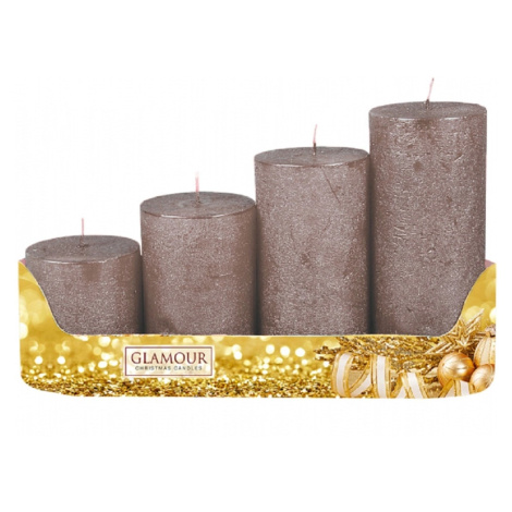 Nohel Garden Adventné sviečky stupňovité rustikálne metalické medené 4 ks