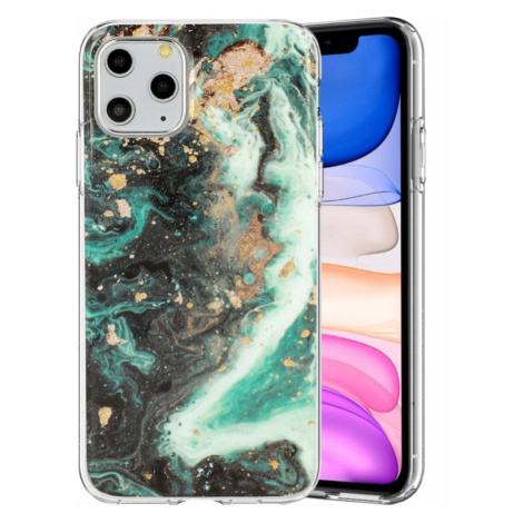 Silikónové puzdro na Samsung Galaxy A21s A217 Marble Glitter zelené (vzor 4)