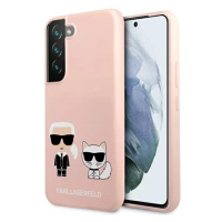 Kryt Karl Lagerfeld KLHCS22MSSKCI S22+ S906 hardcase light pink Silicone Ikonik Karl & Choupette