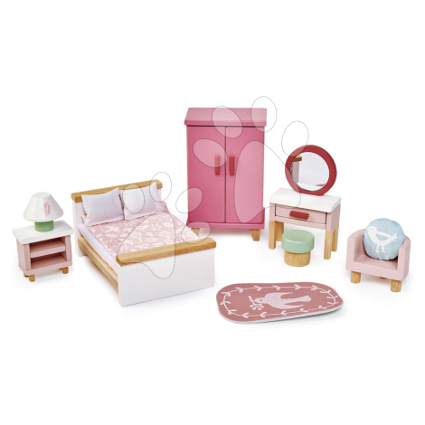 Drevený nábytok do spálne Dovetail Bedroom Set Tender Leaf Toys 9-dielna súprava s komplet vybav