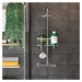 Samodržiaca oceľová kúpeľňová polička v striebornej farbe Luxy – Metaltex