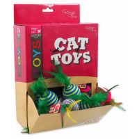 Hračka Magic Cat loptička s pruhami a pierkami bavlna 4,5cm 30ks
