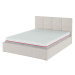 Béžová čalúnená dvojlôžková posteľ s úložným priestorom s roštom 160x200 cm Bufo Bed - MESONICA