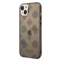 Kryt na Apple iPhone 14 Plus Guess Peony Glitter GUHCP14MHTPPTK čierne