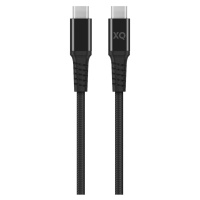 Kábel XQISIT NP Cotton braided USB-C to USB-C 3.1 200cm black (50840)