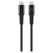 Kábel XQISIT NP Cotton braided USB-C to USB-C 3.1 200cm black (50840)