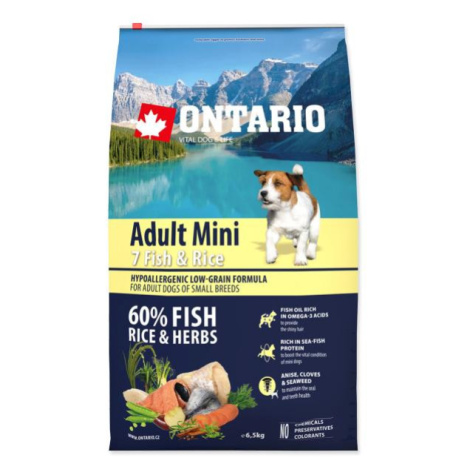 Krmivo Ontario Adult Mini Fish & Rice 6,5kg