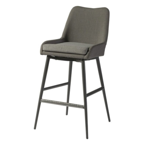Sivá kovovo-polstrovaná záhradná barová stolička Domino – Exotan
