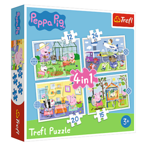 Trefl Puzzle 4v1 - Spomienka na prázdniny / Peppa Pig