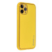 Plastové puzdro na Apple iPhone 15 Pro Max Leather žlté