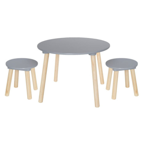 Dadaboom.sk Detský drevený stôl so stoličkami- sivý