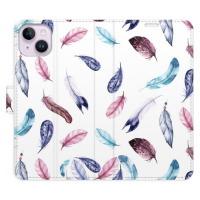 Flipové puzdro iSaprio - Colorful Feathers - iPhone 14 Plus