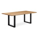 AUTRONIC DS-M179 OAK Jedálenský stôl 180x90x75 cm, masív dub, povrchová úprava olejom, kovová po