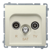 Anténna zásuvka R-TV-SAT koncová/zakončená, tlm.: 1dB, béžový
