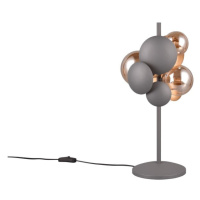 Stolová lampa so skleneným tienidlom v sivo-zlatej farbe (výška 50 cm) Bubble – Trio Select