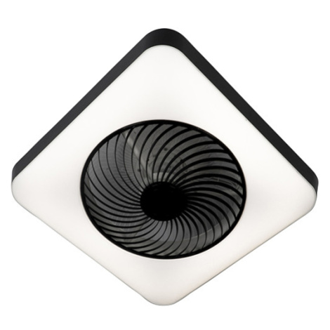 Stropný ventilátor hranatý čierny vrátane LED stmievateľných - Climo QAZQA