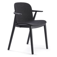 INFINITI - Čalúnená stolička RELIEF s drevenou podnožou a operadlami