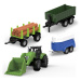 FARM SERVICE - SET Traktor s nakladačom, dvoma valníkmi a prívesom so svetlami a zvukmi