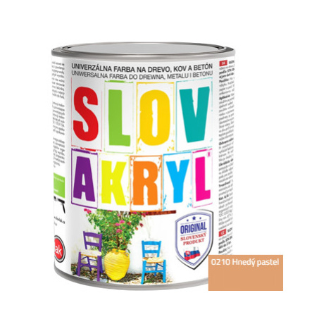 SLOVAKRYL - Univerzálna vodou riediteľná farba 5 kg 0210 - hnedý pastel