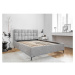 Svetlosivá čalúnená dvojlôžková posteľ s roštom 140x200 cm Eve – Miuform