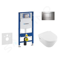 GEBERIT - Duofix Modul na závesné WC s tlačidlom Sigma30, lesklý chróm/chróm mat + Villeroy Boch