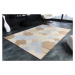 Estila Dizajnový moderný obdĺžnikový koberec Sensei s geometrickým vzorom v hnedo-modrých odtieň