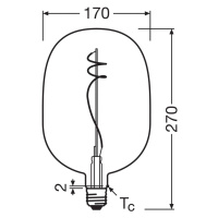 OSRAM LED Vintage 1906 Big Oval E27 4,5W 818 Žiarovka dymová