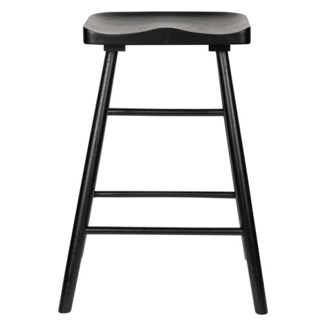 Čierna barová stolička z dubového dreva 64 cm Vander – White Label