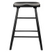 Čierna barová stolička z dubového dreva 64 cm Vander – White Label