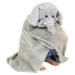Cozy Noxxiez BL824 Slon - hrejivá deka s kapucňou so zvieratkom a labkovými vreckami