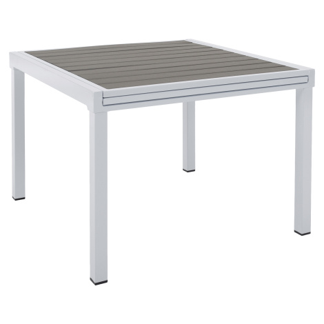 Záhradný rozkladací stôl, biela oceľ/sivá, DORIO Tempo Kondela