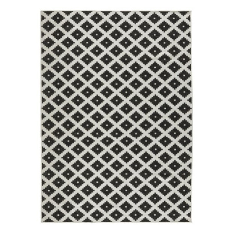 Kusový koberec Twin-Wendeteppiche 103124 schwarz creme – na ven i na doma - 80x150 cm NORTHRUGS 