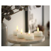 Čajové sviečky z pravého vosku s LED, 4 ks, krémovobiele
