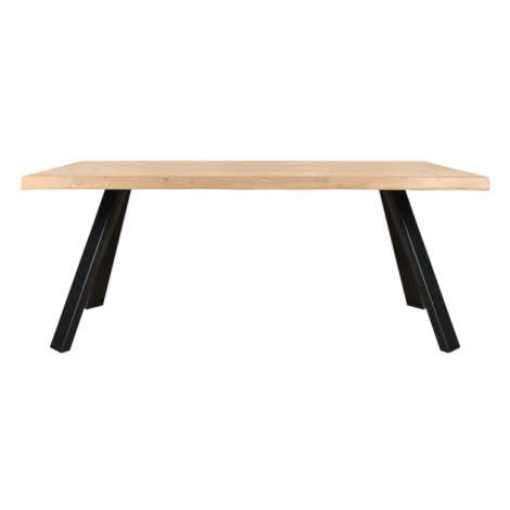 Sconto Jedálenský stôl AMAYA LN dub/kov, šírka 220 cm, prírodná hrana Houseland
