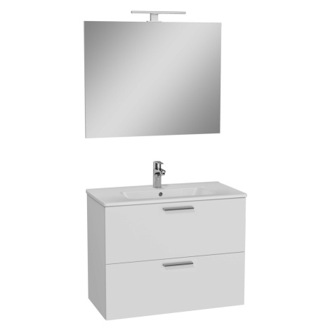 Kúpeľňová zostava s umývadlom, zrkadlom a osvetlením VitrA Mia 79x61x39,5 cm biely lesk MIASET80