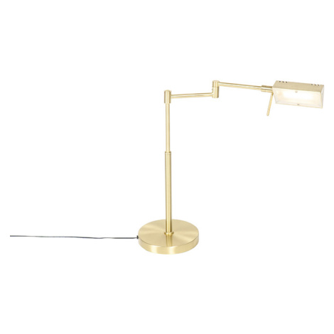 Dizajnová stolná lampa zlatá vrátane LED s dotykovým stmievačom - Notia QAZQA