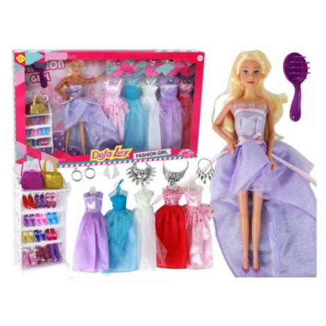 Bábika Lucy s oblečením a doplnkami fialová
