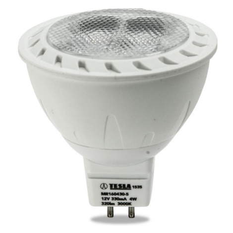 TESLA - LED MR160430-5, žiarovka GU5,3 MR16, 4W, 12V, 320lm, 20 000h, 3000K teplá biela, 38 °