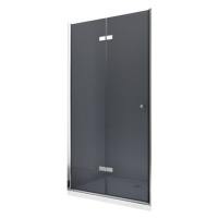 MEXEN - Lima skladacie sprchové dvere 120, grafit, chróm sa stenovým profilom 856-120-000-01-40