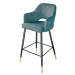 LuxD Dizajnová barová stolička Laney petrolejový zamat
