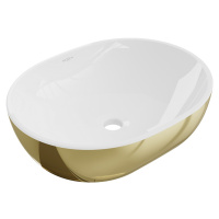 MEXEN - Viki umývadlo na dosku 48 x 35 cm, biela/zlatá 21054806