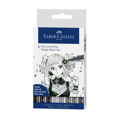 Popisovače Faber-Castell Pitt Artist Pen Manga Basic - 8 ks