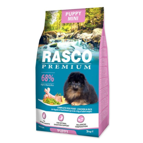 Krmivo Rasco Premium Puppy Mini kura s ryžou 3kg