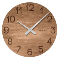 Dubové hodiny Vlaha strieborné ručičky, VCT1131, 45cm